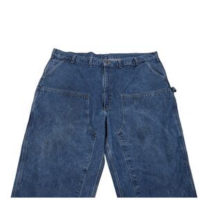 Carhartt B73 DST Double Knee Blue Jeans 50x32 Loose Fit Dungaree‎